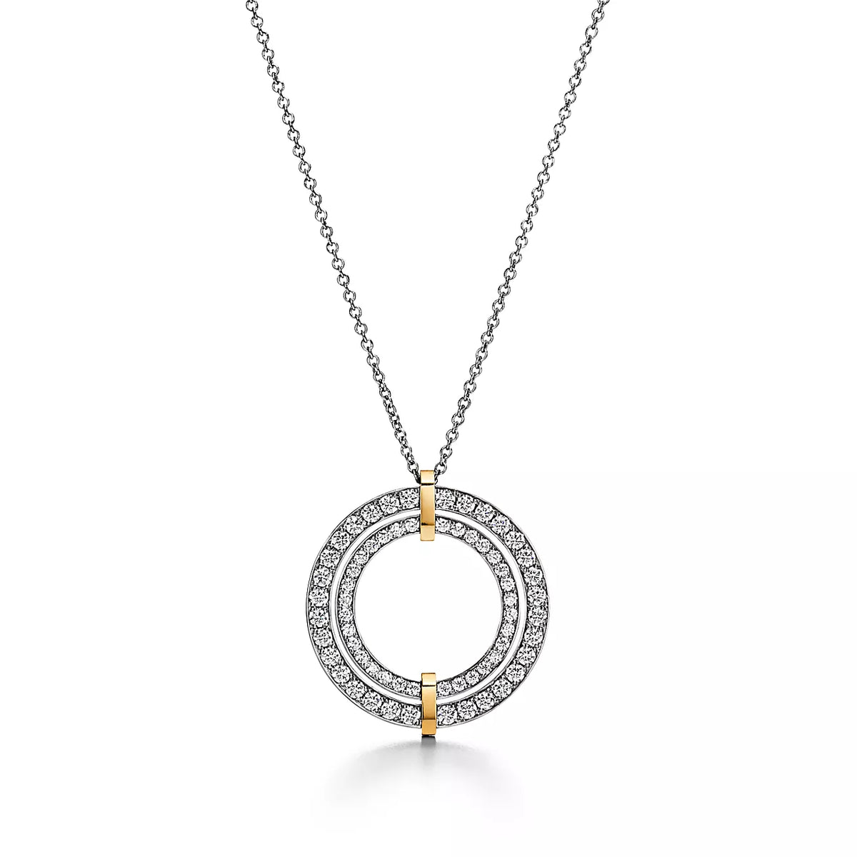 [Resenly Jewelry]EDGE DIAMOND GOLD SILVER NECKLACE