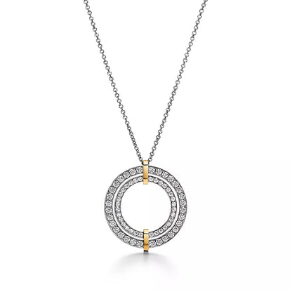 [Resenly Jewelry]EDGE DIAMOND GOLD SILVER NECKLACE