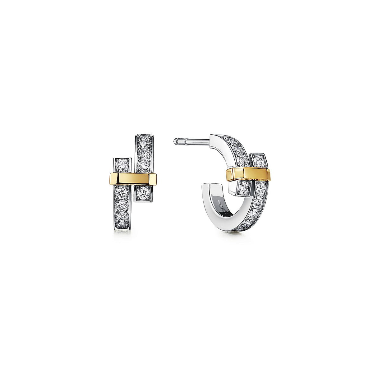 [Resenly Jewelry]EDGE DIAMOND PINK GOLD EARRINGS