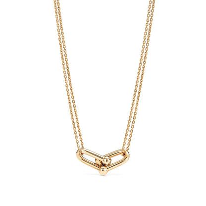 [Resenly Jewelry]HARDWEAR GOLD DOUBLE LINK NECKLACE