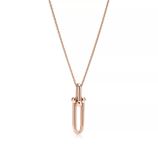 [Resenly Jewelry]HARDWEAR DROP DOUBLE LINK PEDANT NECKLACE