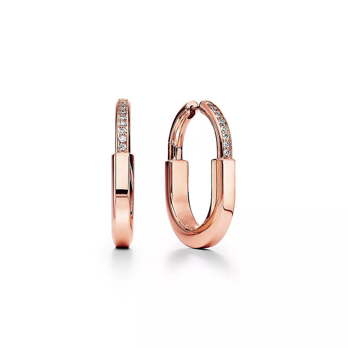 [Resenly Jewelry]LOCK MEDIUM DIAMNOND EARRINGS