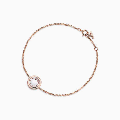 [Resenly Jewelry]DIAMOND CIRCLE PINK GOLD BRACELET