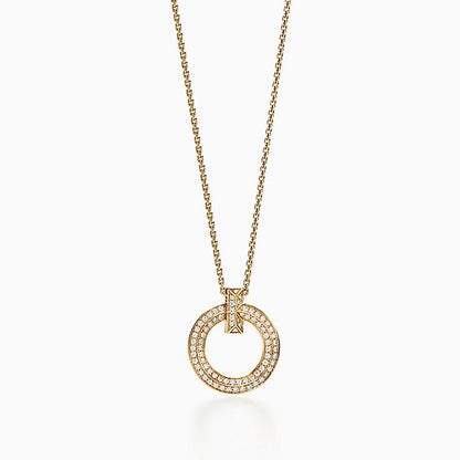 [Resenly Jewelry]T WIRE PEDANT DIAMOND NECKLACE