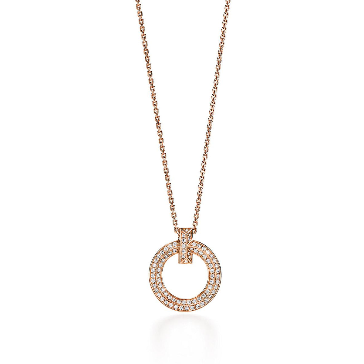 [Resenly Jewelry]T1 CIRCLE DIAMOND PAVED MEDIUM NECKLACE