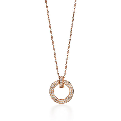 [Resenly Jewelry]T1 CIRCLE DIAMOND PAVED MEDIUM NECKLACE