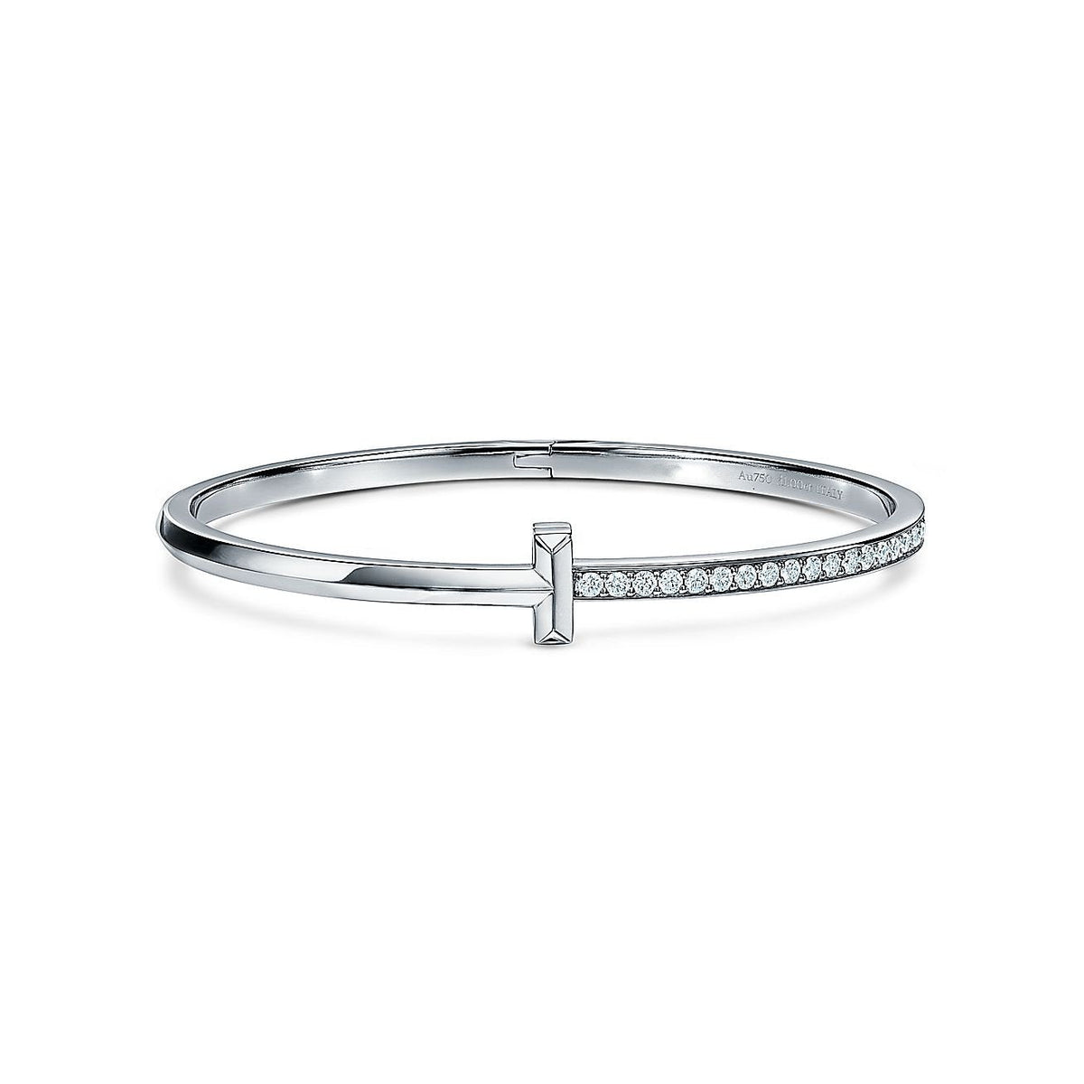 [Resenly Jewelry]NARROW T1 HINGED BANGLE DIAMOND SILVER