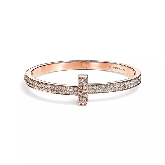 [Resenly Jewelry]T1 WIDE HINGED BANGLE DIAMOND PAVED BRACELET