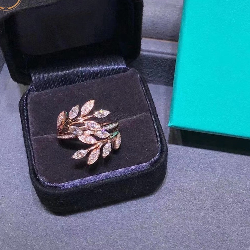 [Resenly Jewelry]VICTORIA DIAMOND VINE BYPASS RING PINK GOLD