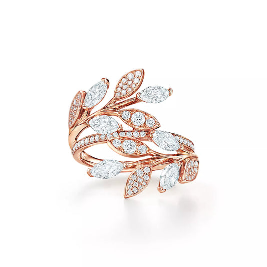[Resenly Jewelry]VICTORIA DIAMOND VINE BYPASS RING PINK GOLD