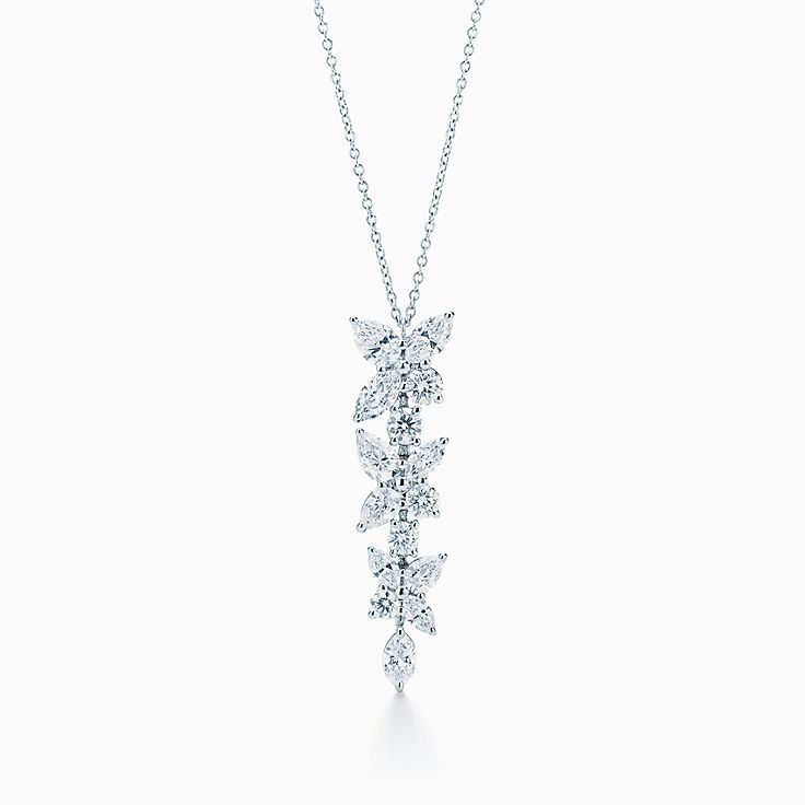 [Resenly Jewelry]MIXED CLUSTER DIAMOND DROP PENDANT