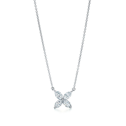 [Resenly Jewelry]PLATINUM AND DIAMOND VICTORIA PENDANT NECKLACE