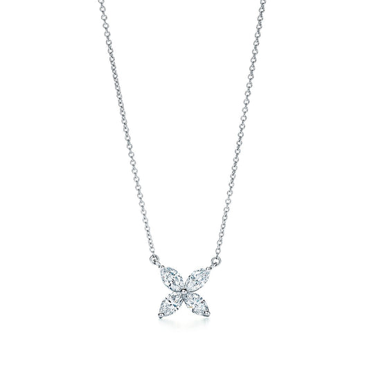 [Resenly Jewelry]PLATINUM AND DIAMOND VICTORIA PENDANT NECKLACE