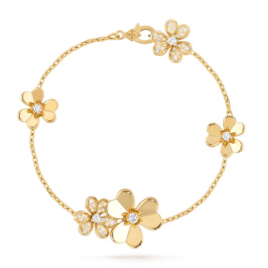 [Resenly Jewelry]FRIVOLE GOLD 5 FLOWERS BRACELET