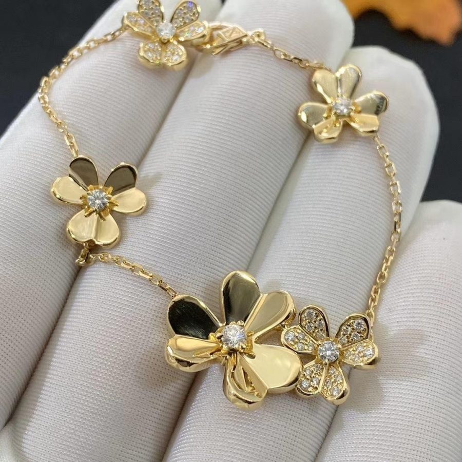 [Resenly Jewelry]FRIVOLE GOLD 5 FLOWERS BRACELET
