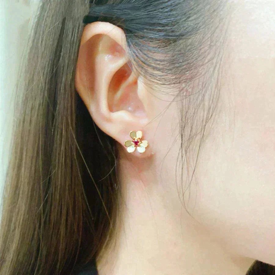 [Resenly Jewelry]FRIVOLE  FLOWER PINK EARRINGS