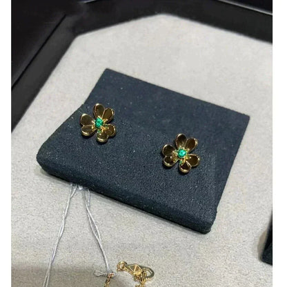 [Resenly Jewelry]FRIVOLE  FLOWER MALACHITE EARRINGS
