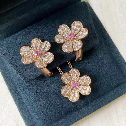 [Resenly Jewelry]FRIVOLE ROSE GOLD FLOWER DIAMOND NECKLACE