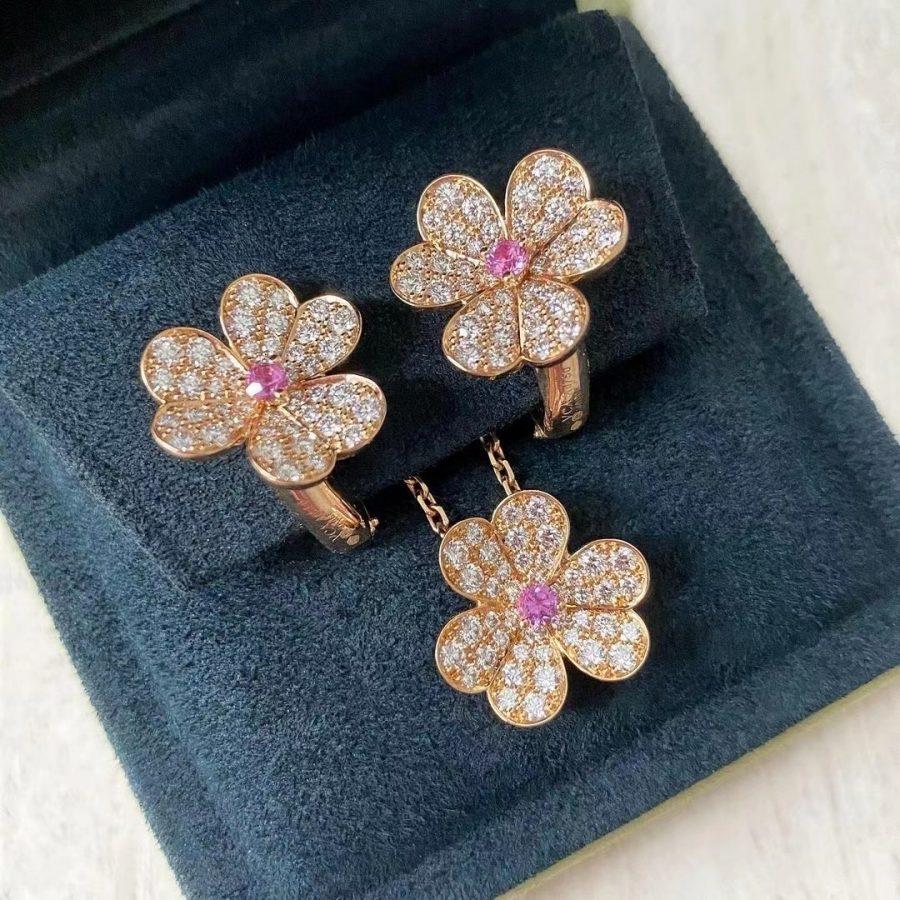 [Resenly Jewelry]FRIVOLE ROSE GOLD FLOWER DIAMOND NECKLACE