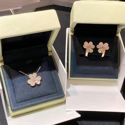 [Resenly Jewelry]FRIVOLE ROSE GOLD FLOWER DIAMOND NECKLACE