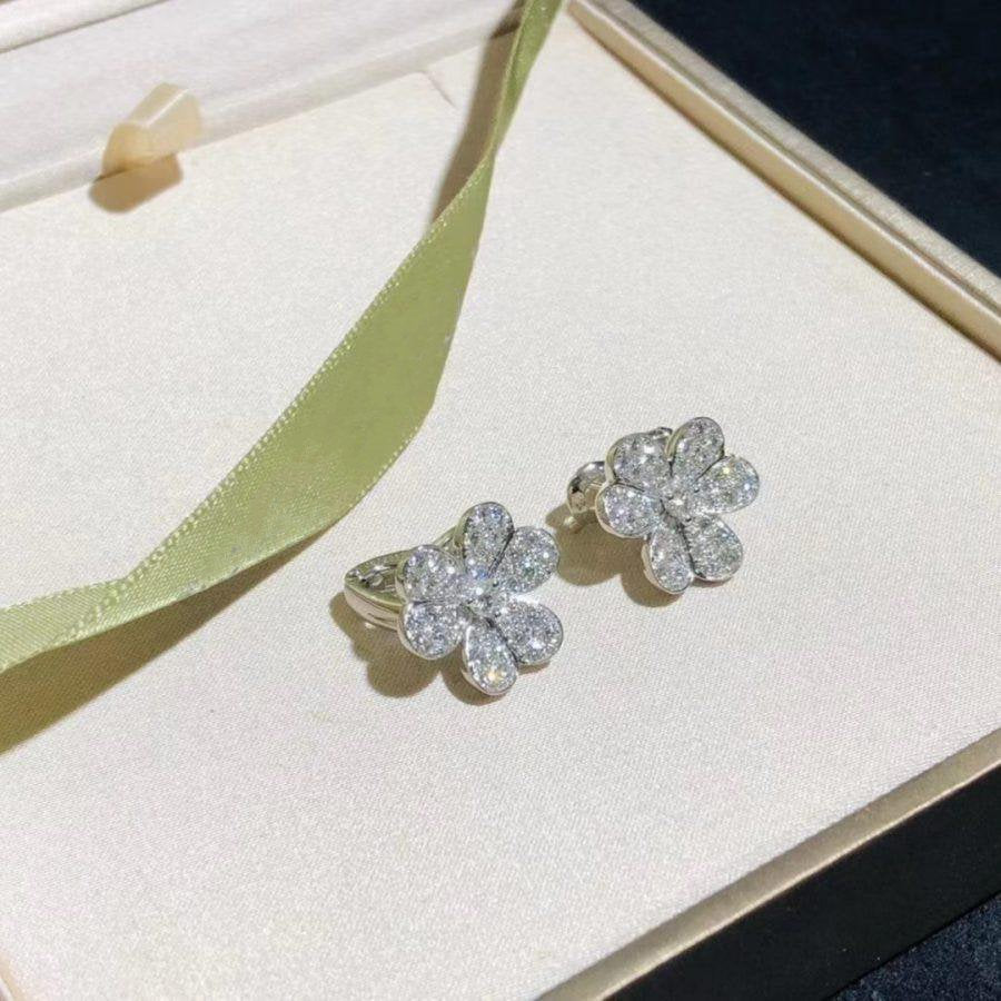 [Resenly Jewelry]FRIVOLE SILVER FLOWER DIAMOND EARRINGS