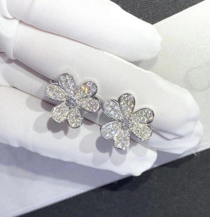 [Resenly Jewelry]FRIVOLE SILVER FLOWER DIAMOND EARRINGS