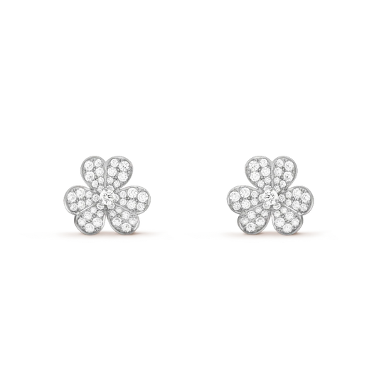 [Resenly Jewelry]FRIVOLE SILVER FLOWER DIAMOND EARRINGS