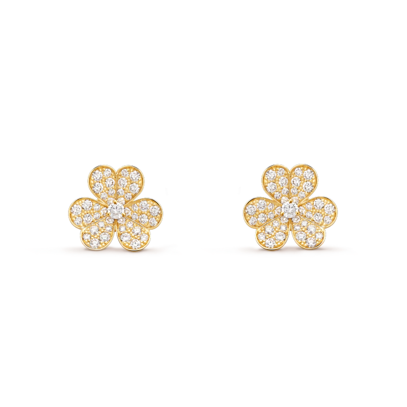 [Resenly Jewelry]FRIVOLE GOLD FLOWER DIAMOND EARRINGS