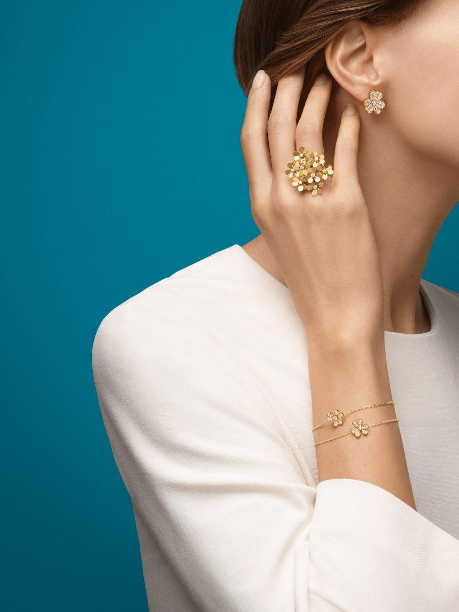 [Resenly Jewelry]FRIVOLE GOLD FLOWER DIAMOND EARRINGS