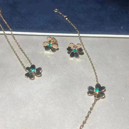 [Resenly Jewelry]FRIVOLE  FLOWER MALACHITE EARRINGS