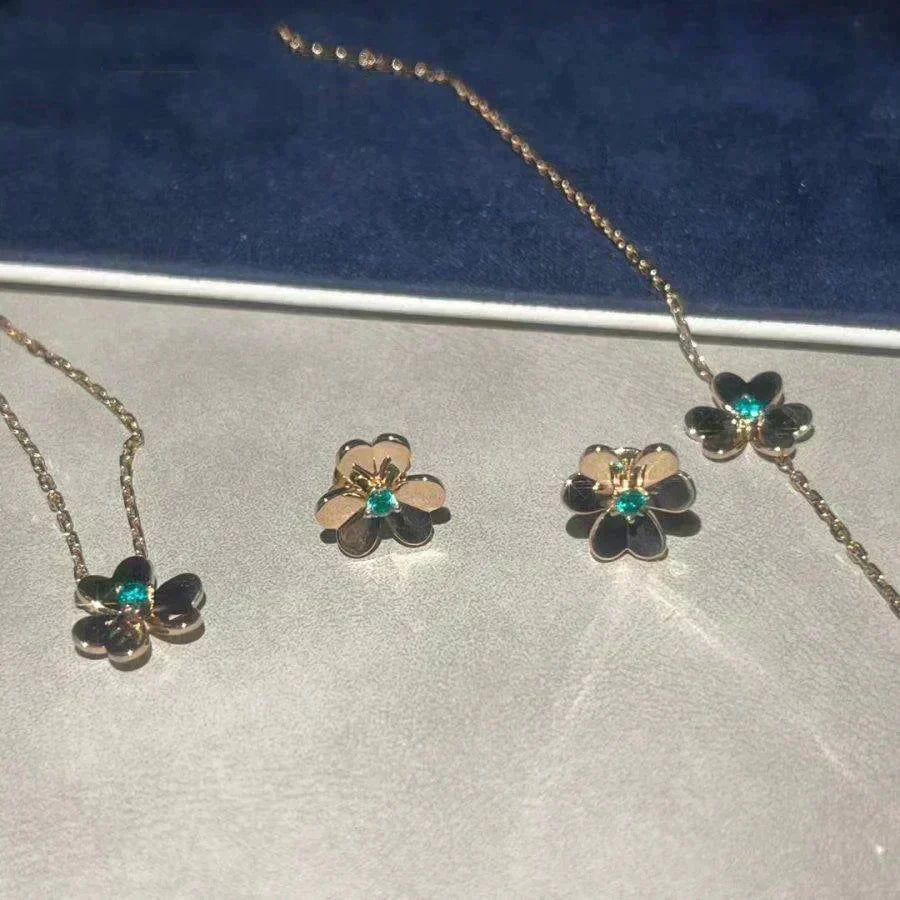 [Resenly Jewelry]FRIVOLE  FLOWER MALACHITE EARRINGS