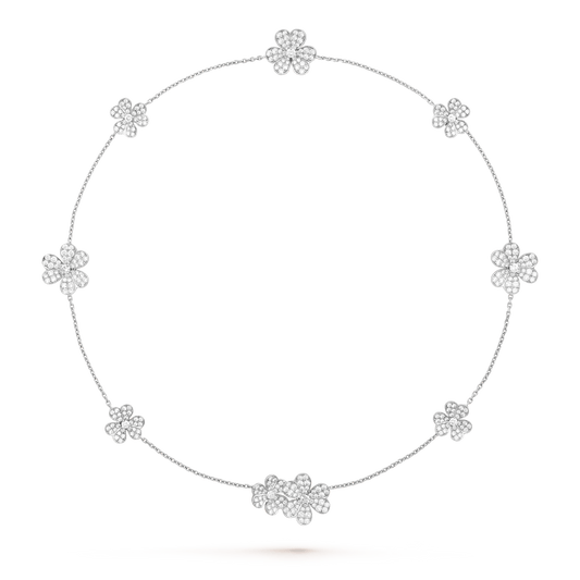 [Resenly Jewelry]FRIVOLE SILVER 9 FLOWERS NECKLACE