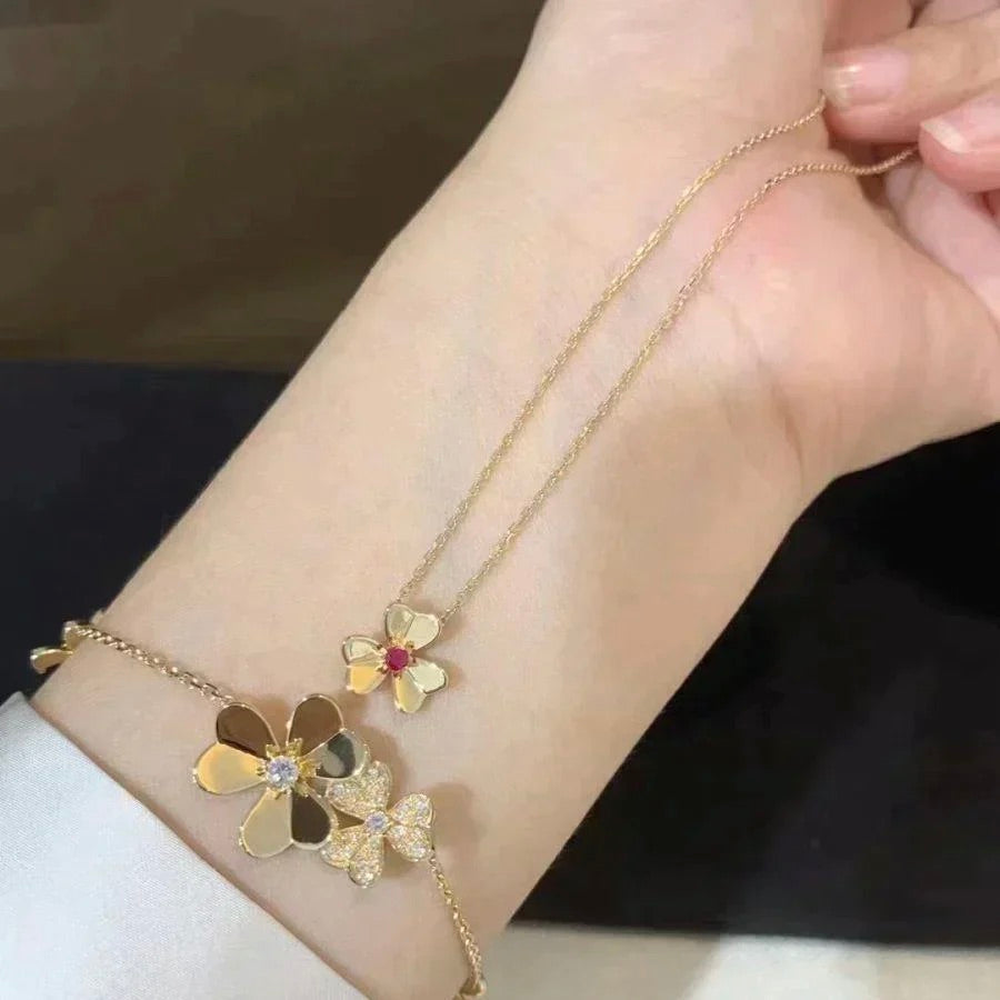 [Resenly Jewelry]FRIVOLE GOLD FLOWER NECKLACE