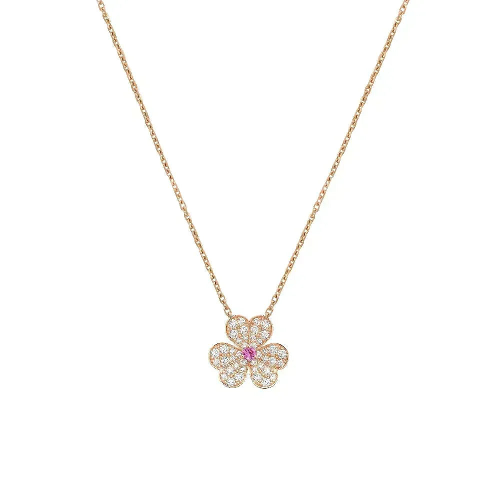 [Resenly Jewelry]FRIVOLE ROSE GOLD FLOWER DIAMOND NECKLACE