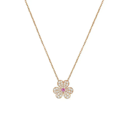 [Resenly Jewelry]FRIVOLE ROSE GOLD FLOWER DIAMOND NECKLACE