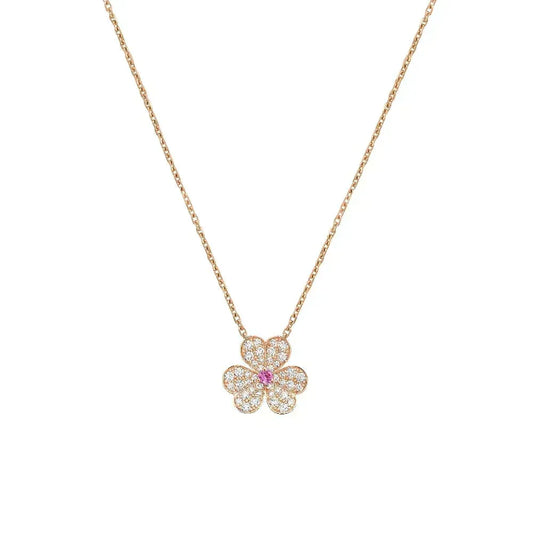[Resenly Jewelry]FRIVOLE ROSE GOLD FLOWER DIAMOND NECKLACE