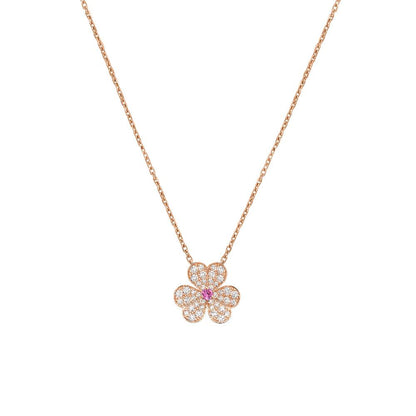 [Resenly Jewelry]FRIVOLE ROSE GOLD FLOWER DIAMOND NECKLACE