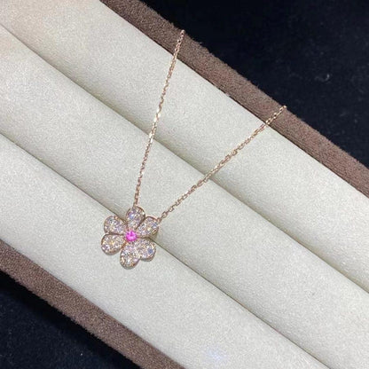 [Resenly Jewelry]FRIVOLE ROSE GOLD FLOWER DIAMOND NECKLACE