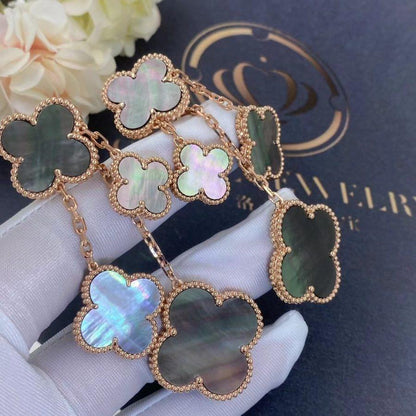 [Resenly Jewelry]CLOVER EARRINGS DARK MOP 4 MOTIFS ROSE GOLD
