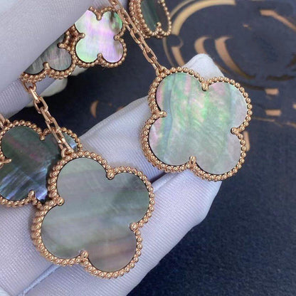 [Resenly Jewelry]CLOVER EARRINGS DARK MOP 4 MOTIFS ROSE GOLD