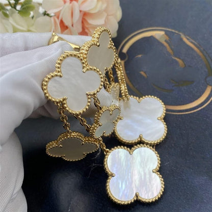 [Resenly Jewelry]CLOVER EARRINGS WHITE MOP 4 MOTIFS GOLD