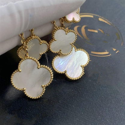[Resenly Jewelry]CLOVER EARRINGS WHITE MOP 4 MOTIFS GOLD