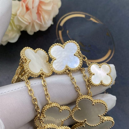 [Resenly Jewelry]CLOVER EARRINGS WHITE MOP 4 MOTIFS GOLD