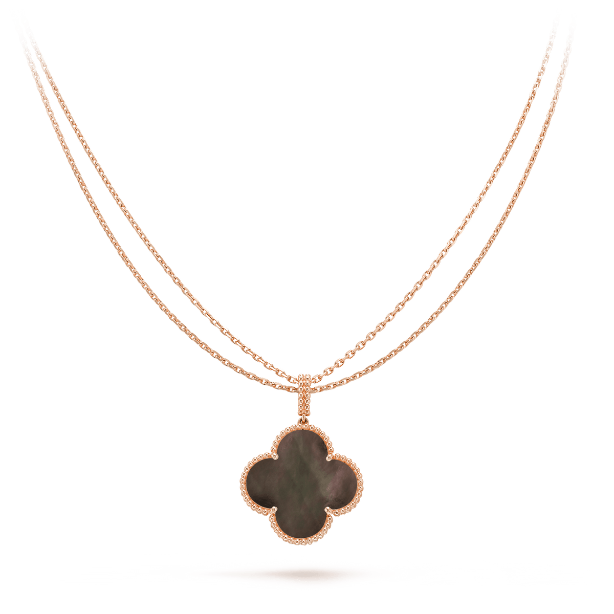 [Resenly Jewelry]CLOVER 25MM GOLD DARK MOP BIG CLOVER NECKLACE