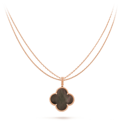 [Resenly Jewelry]CLOVER 25MM GOLD DARK MOP BIG CLOVER NECKLACE