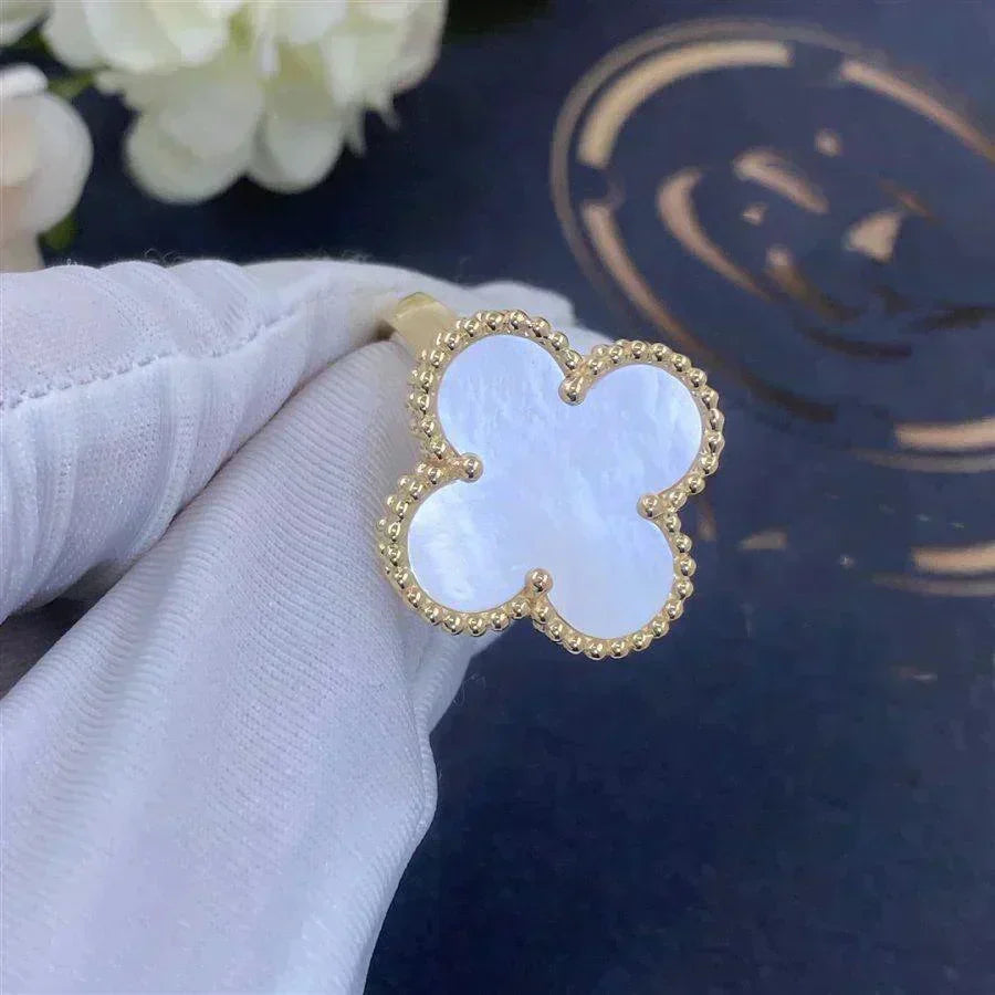 [Resenly Jewelry]CLOVER WHITE MOP RING