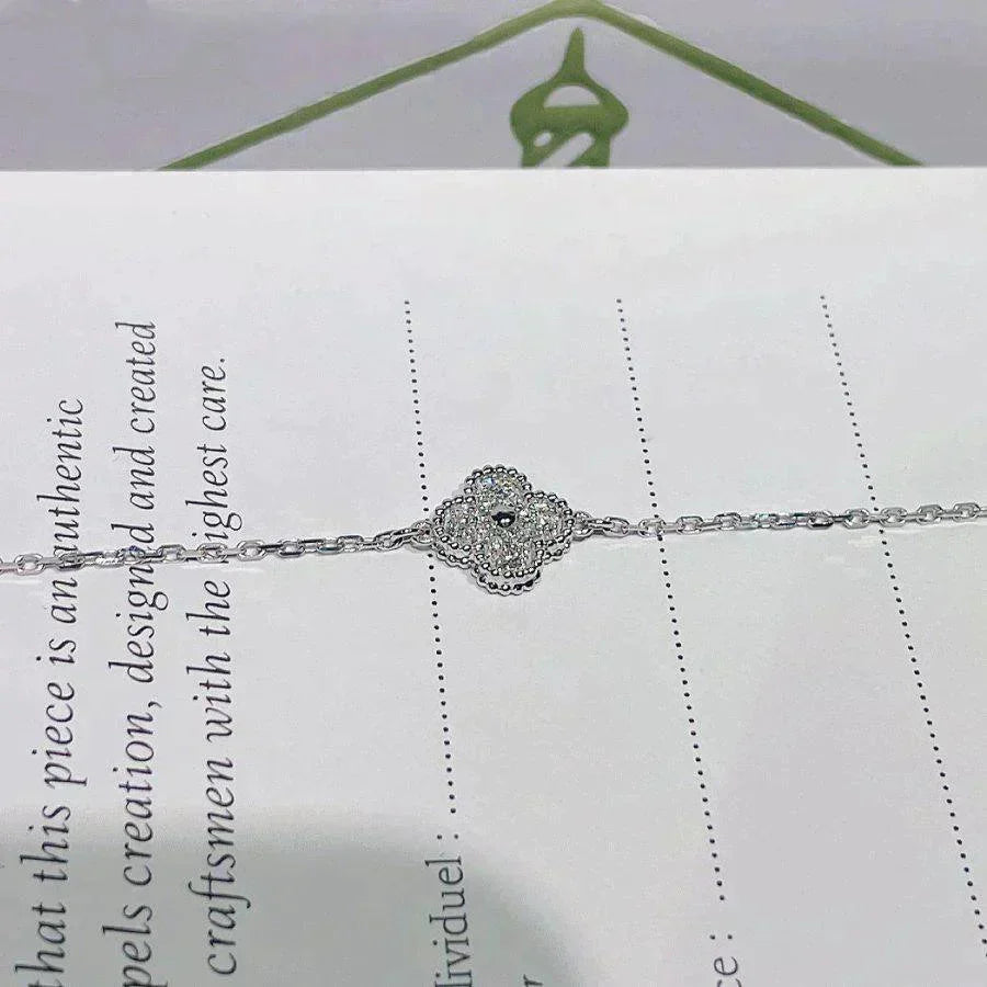 [Resenly Jewelry]CLOVER  SINGLE FLOWER BRACELET SILVER