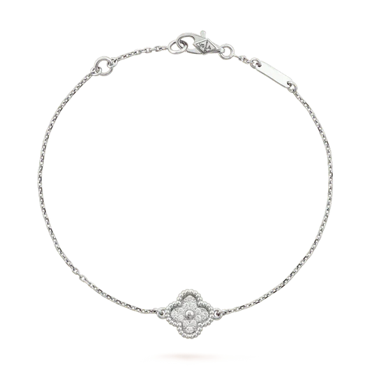 [Resenly Jewelry]CLOVER  SINGLE FLOWER BRACELET SILVER