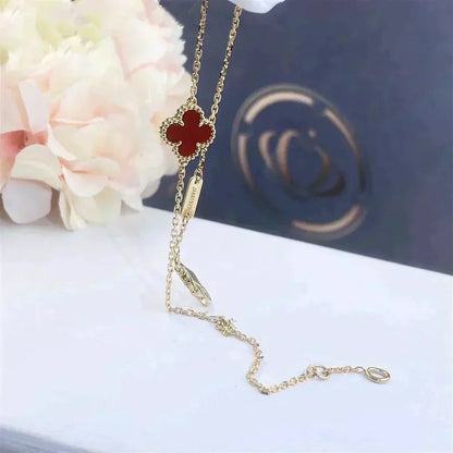 [Resenly Jewelry]CLOVER  CARNELIAN SINGLE FLOWER BRACELET