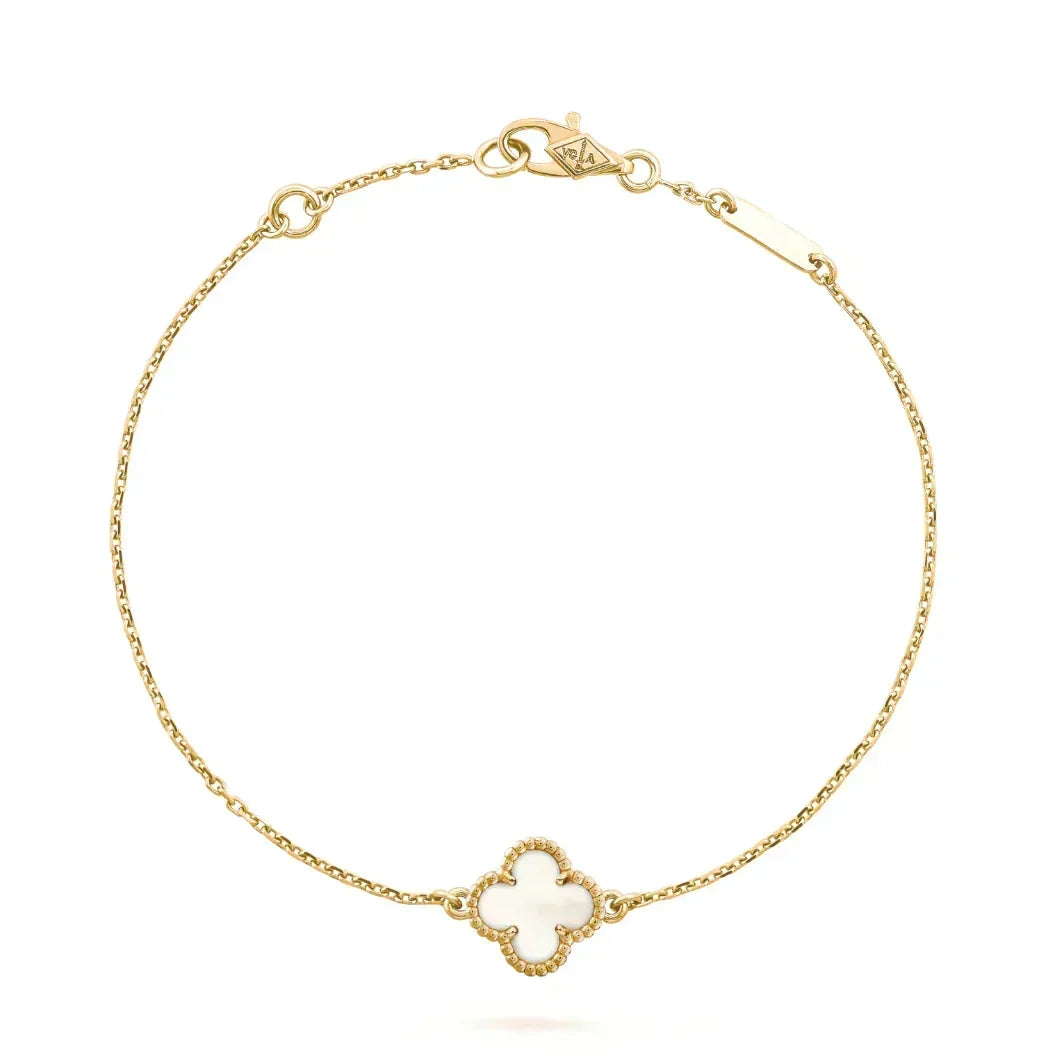 [Resenly Jewelry]CLOVER WHITE MOP SINGLE FLOWER BRACELET